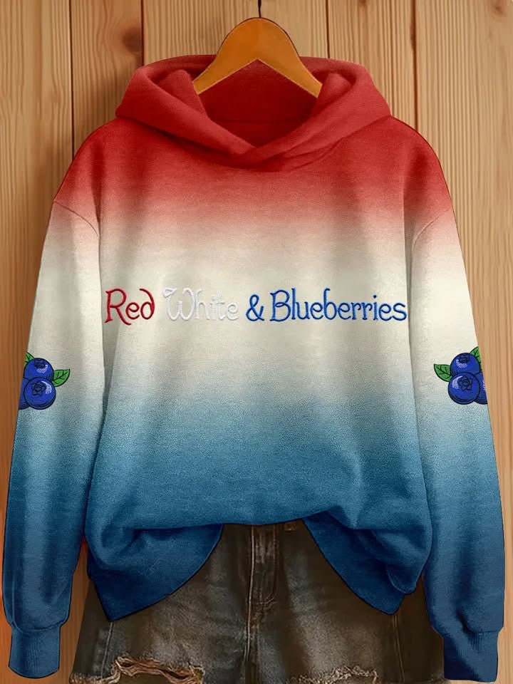 Red White And Blueberries Hoodie Clothes R.I.P Charlie Kirk Memorial Tribute Apparel Merch - Lilybirchmarket