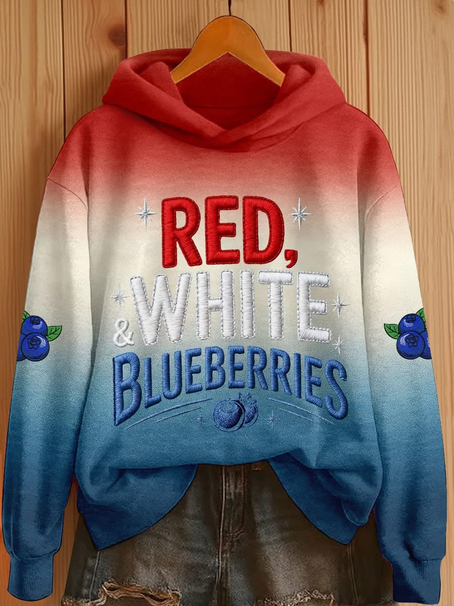 Red White And Blueberries Hoodie Clothes R.I.P Charlie Kirk Memorial Tribute Clothing Gifts - Lilybirchmarket