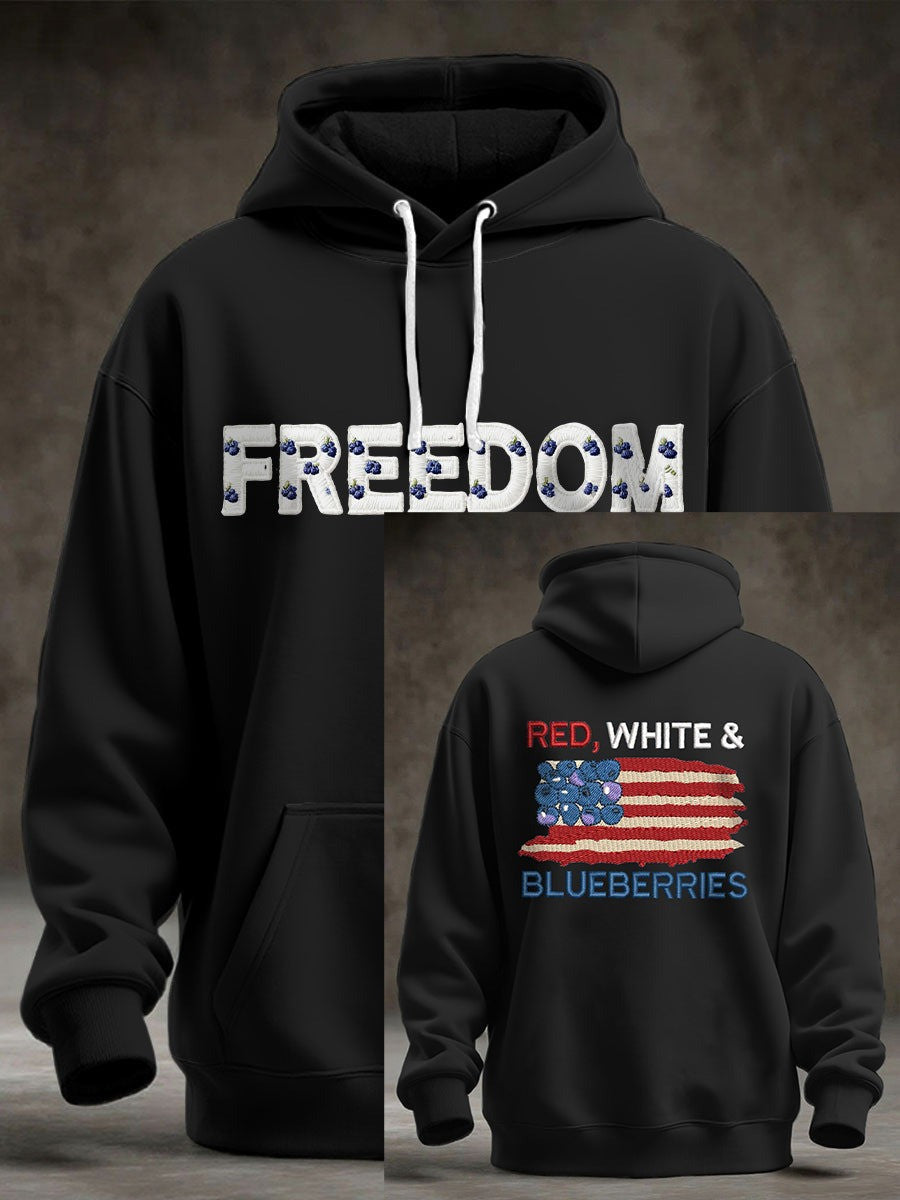 Red White And Blueberries Hoodie Clothes R.I.P Charlie Kirk Memorial Wear Red On October 14 - Lilybirchmarket