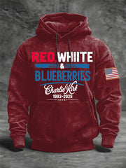 Red White And Blueberries Hoodie RIP Charlie Kirk October 14 Charlie Kirk Day Apparel Gifts - Lilybirchmarket