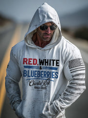 Red White And Blueberries Merch Hoodie RIP Charlie Kirk Memorial Clothing For Supporters - Lilybirchmarket