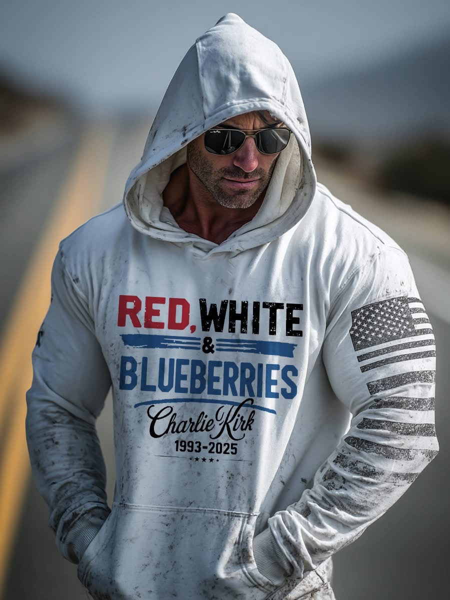 Red White And Blueberries Merch Hoodie RIP Charlie Kirk Memorial Clothing For Supporters - Lilybirchmarket