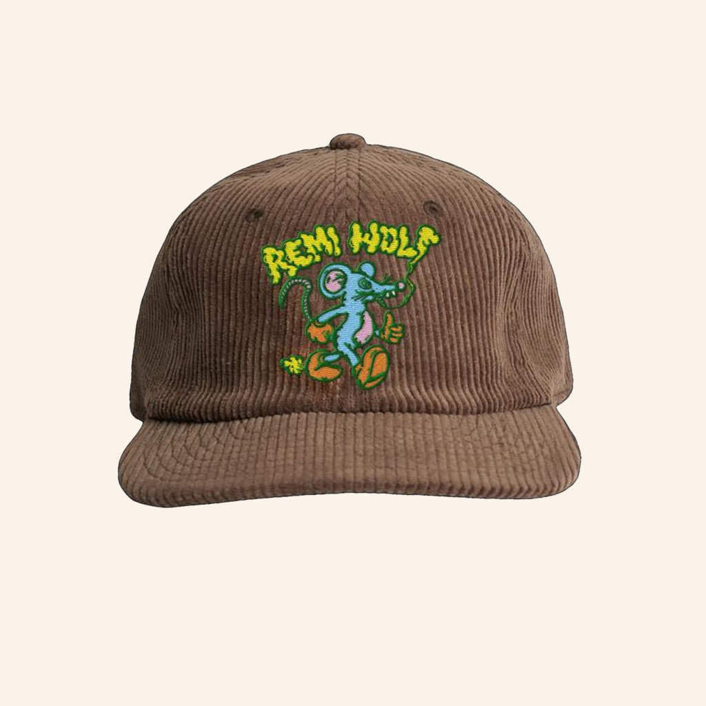 Remi Wolf Merch Embroidered Rat Corduroy Hat Gifts For Friends - Lilybirchmarket