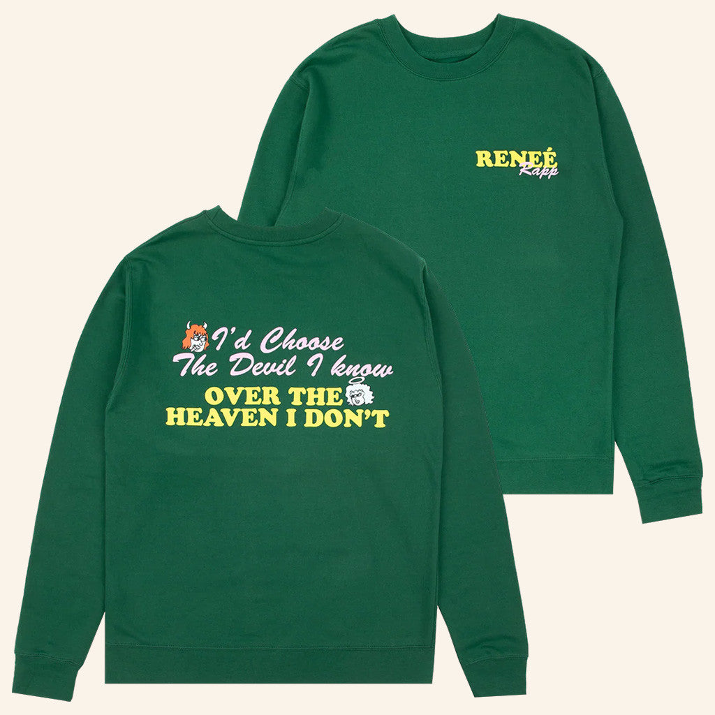 Renee Rapp Merch Devil I Know Crewneck Sweatshirt Gift Ideas For Friends - Lilybirchmarket