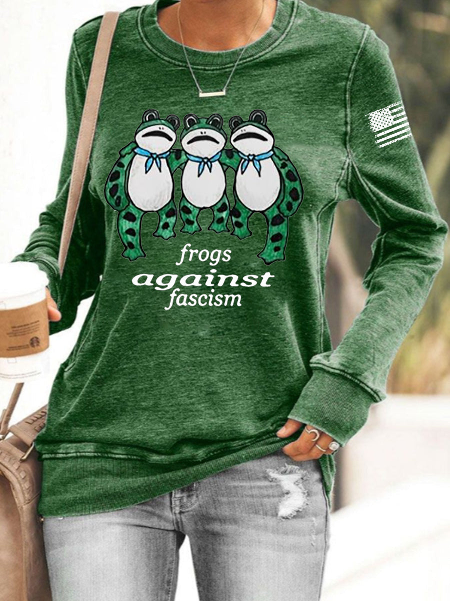 Resist Frog Sweatshirt Resist Frogs Against Fascism Sweatshirt No Kings In America Merch - Lilybirchmarket