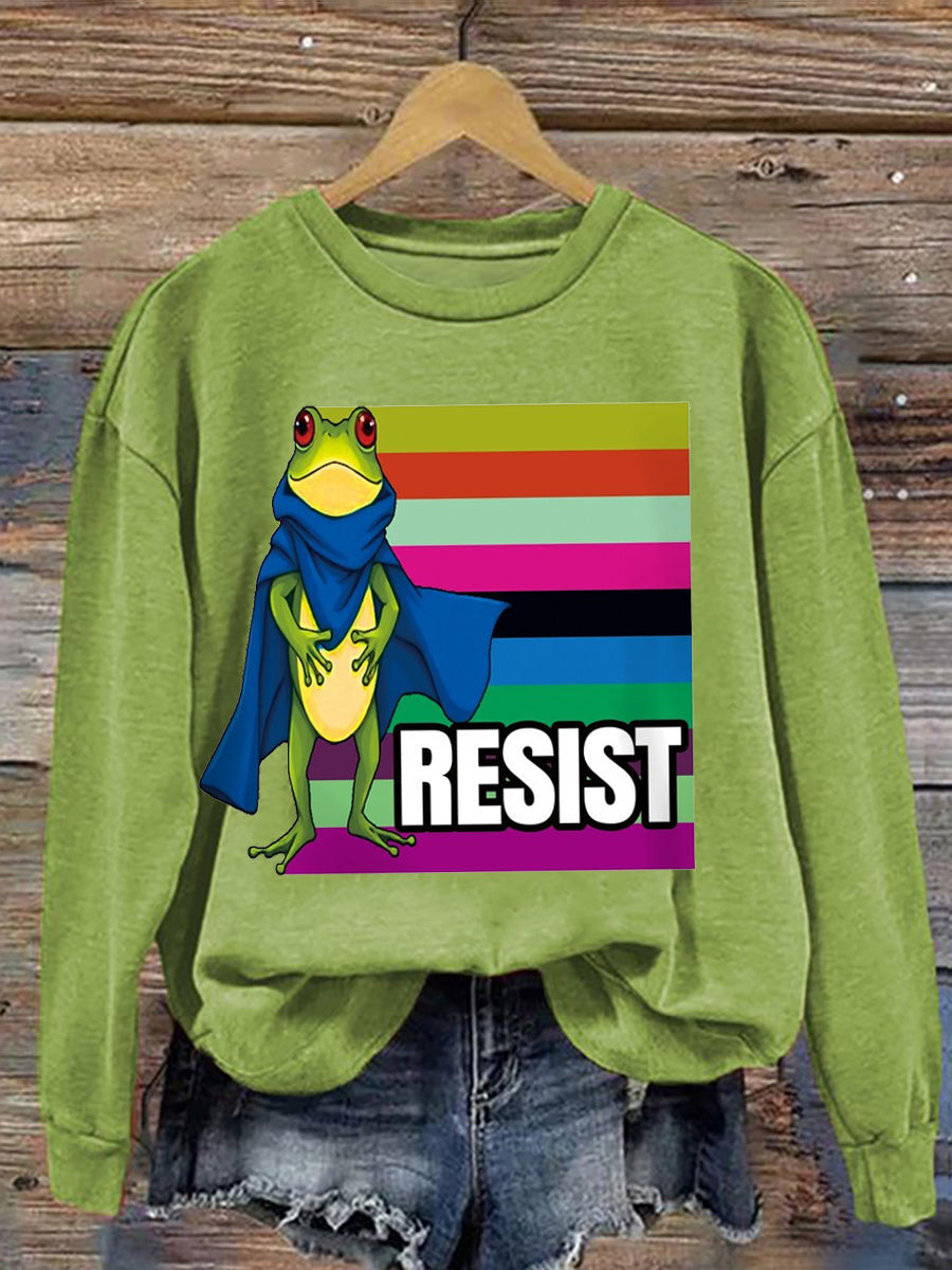 Resist Portland Frog Sweatshirt Anti Fascism Frog Sweatshirt No Kings In America Apparel - Lilybirchmarket