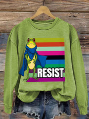 Resist Portland Frog Sweatshirt Anti Fascism Frog Sweatshirt No Kings In America Apparel - Lilybirchmarket