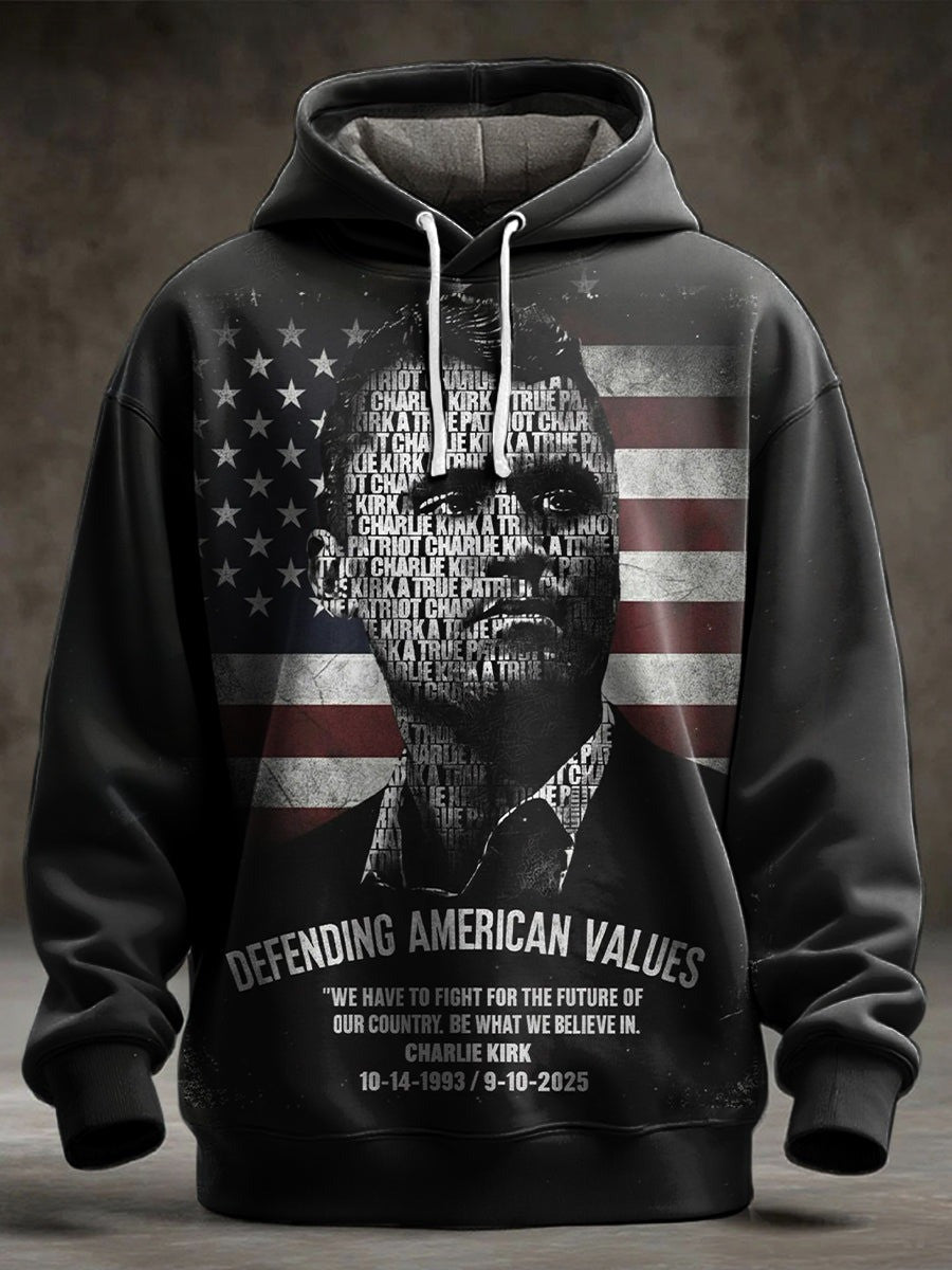 Rest In Peace Charlie Kirk Hoodie Defending American Values Honor The Legend Patriot - Lilybirchmarket