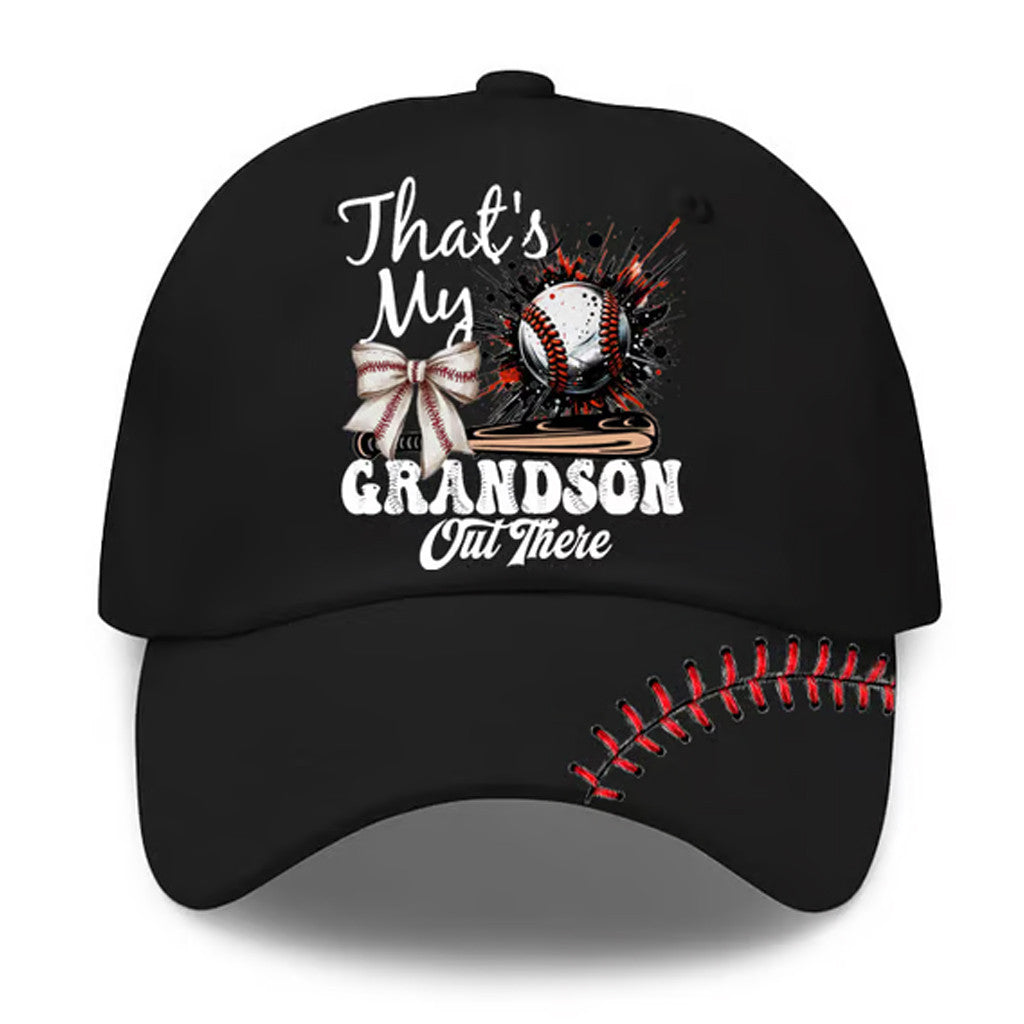 Retro Baseball That's My Grandson Out There Hat Game Day Hat Gifts For Grandpa - Lilybirchmarket