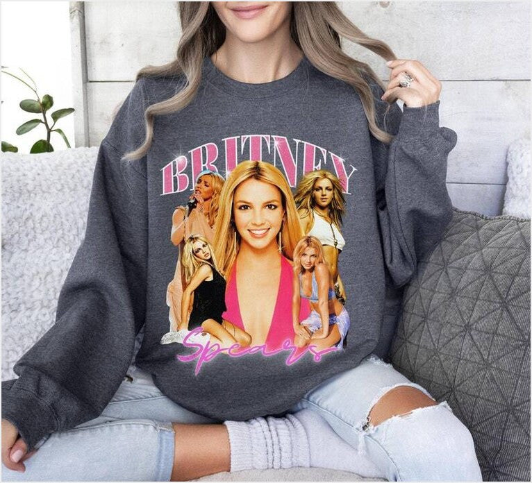 Retro Britney Spears Sweatshirt Britney Spears Inspired Bootleg Rap Shirt Gifts For BFF Merch Apparel - Lilybirchmarket