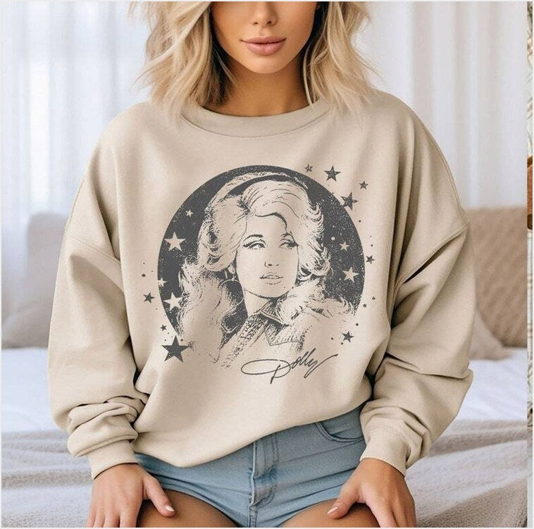 Retro Dolly Parton Country Music SweatShirt, Dolly Parton Graphic T-Shirt, Dolly Parton Shirt Gifts For Her - Lilybirchmarket