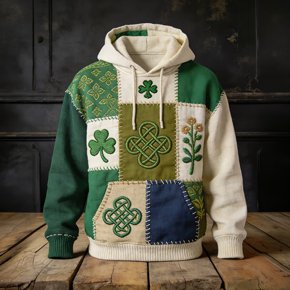 Retro St. Patrick's Day Celtic Cross Hoodie St Patricks Day 2026 Clothing Cool Present - Lilybirchmarket