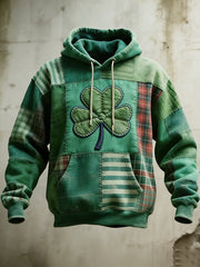 Retro St Patricks Day Hoodie Clover Graphic St Patrick's Day Apparel Unique Gift Ideas - Lilybirchmarket