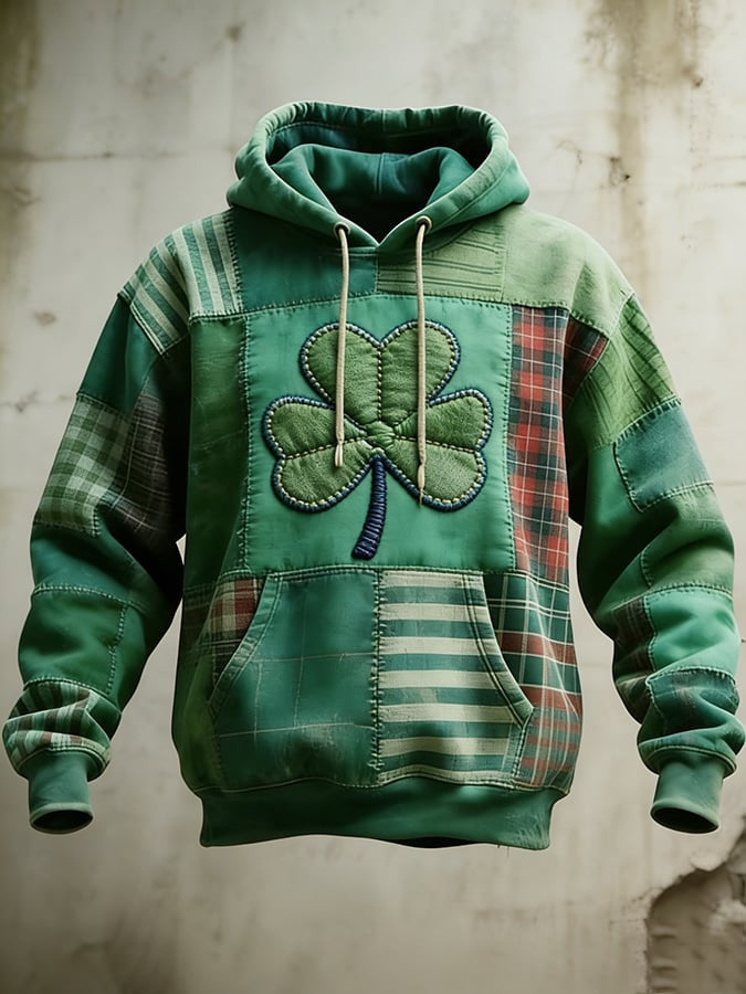 Retro St Patricks Day Hoodie Clover Graphic St Patrick's Day Apparel Unique Gift Ideas - Lilybirchmarket