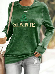  Retro St Patrick's Day Slainte Sweatshirt Irish Holiday St Patricks Day Gear Gifts For Mom - TradiViet