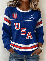 Retro USA Ice Hockey Sweatshirt Game Day Apparel Presents For Hockey Lovers - Lilybirchmarket
