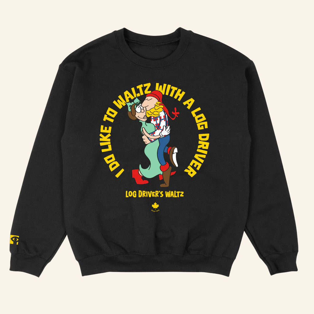 Retrokid Merch Log Driver's Waltz Black Crewneck Sweatshirt Christmas Gifts For Husband - Lilybirchmarket