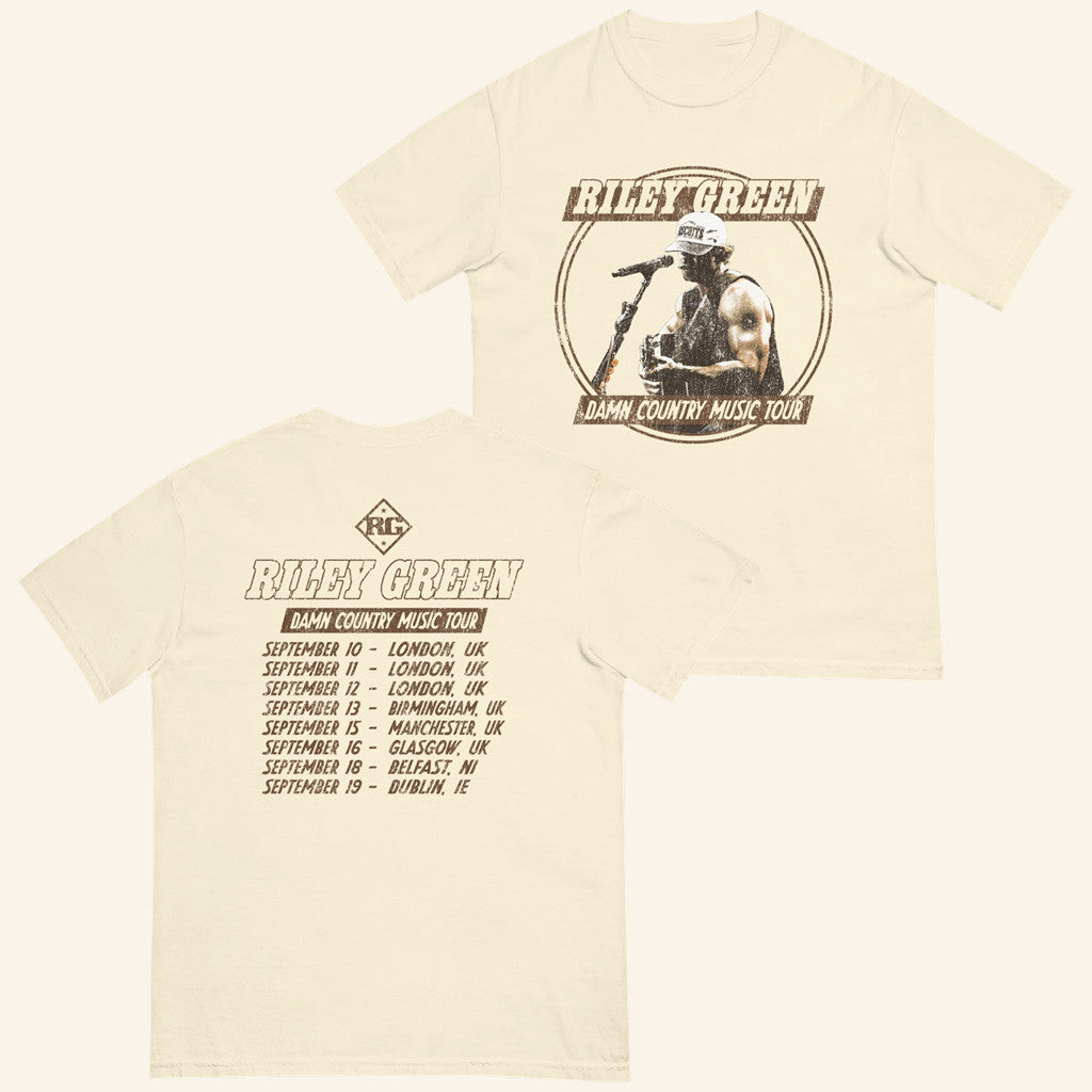 Riley Green Merch Damn Country Music UK IE Photo Tour T-Shirt Gifts For Music Fans - Lily Birch Market