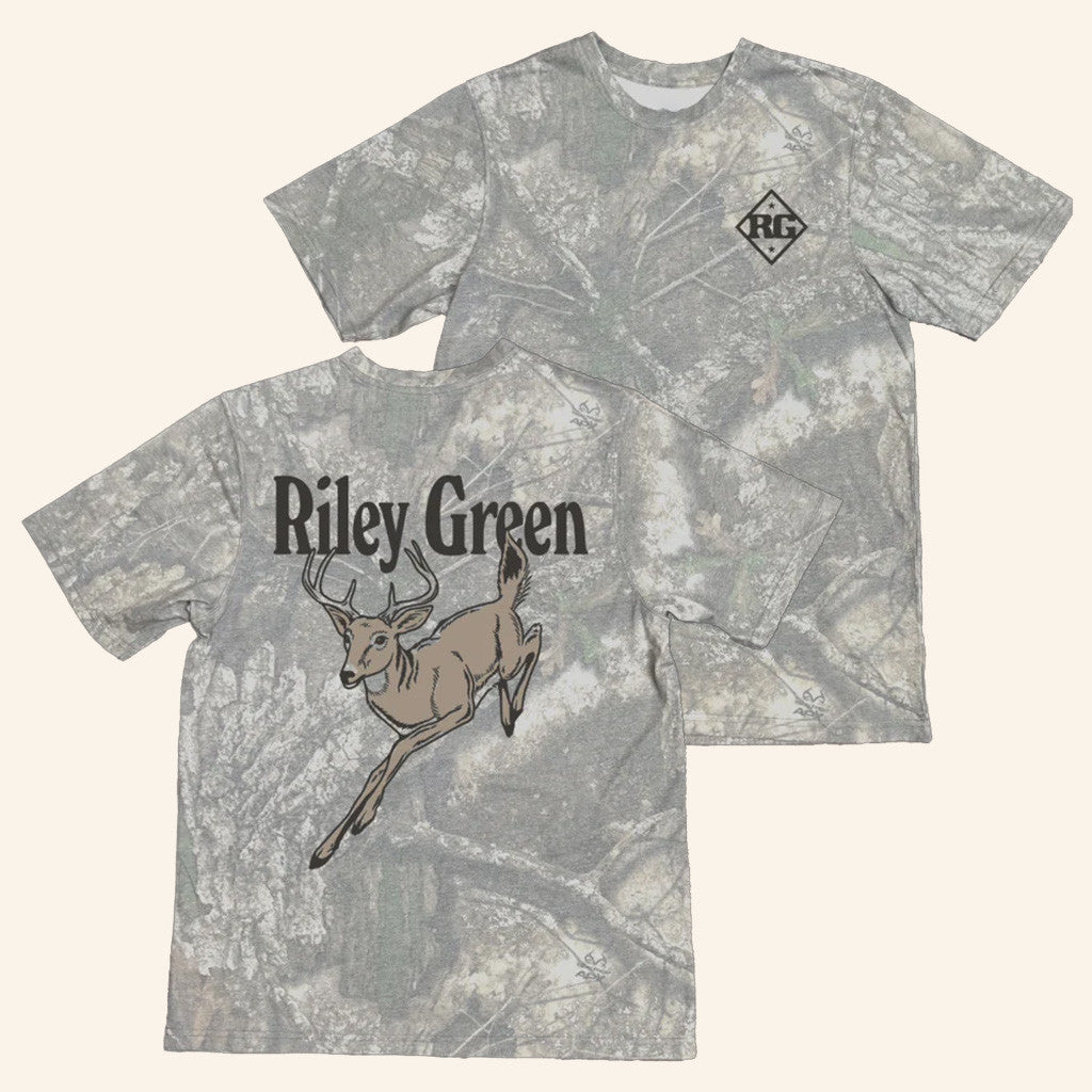 Riley Green Merch Deer Realtree Camo T-Shirt Unique Gifts For Husband - Lily Birch Market