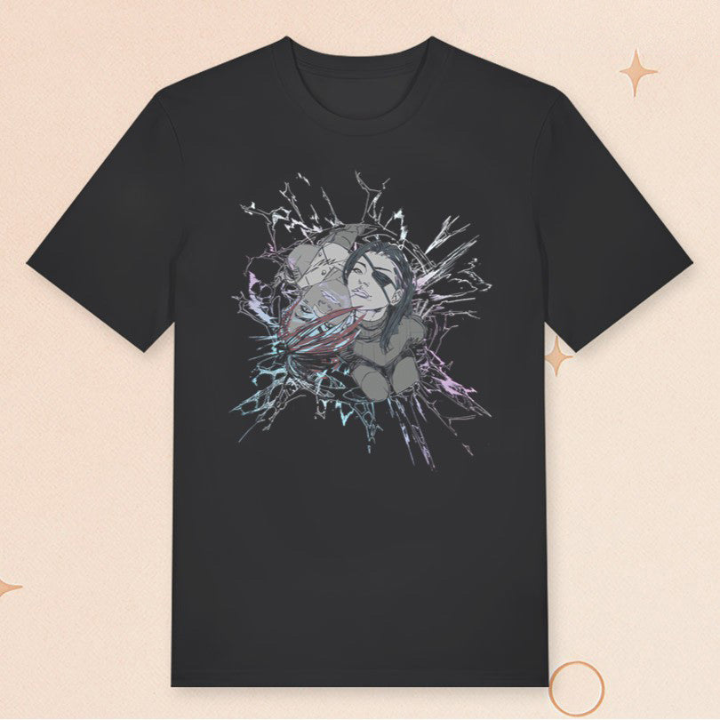 Riot Games Merch Arcane Caitlyn And Vi Foil T-Shirt Gifts For Game Lovers - Lily Birch Market