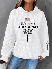 RIP Charlie Kirk Freedom Waffle Hoodie Women's We Are Kirk Army Now Charlie Kirk Merch - Lilybirchmarket