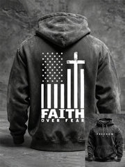RIP Charlie Kirk Freedom Washed Hoodie Faith Over Fear Tribute Memorial Clothing Support - Lilybirchmarket