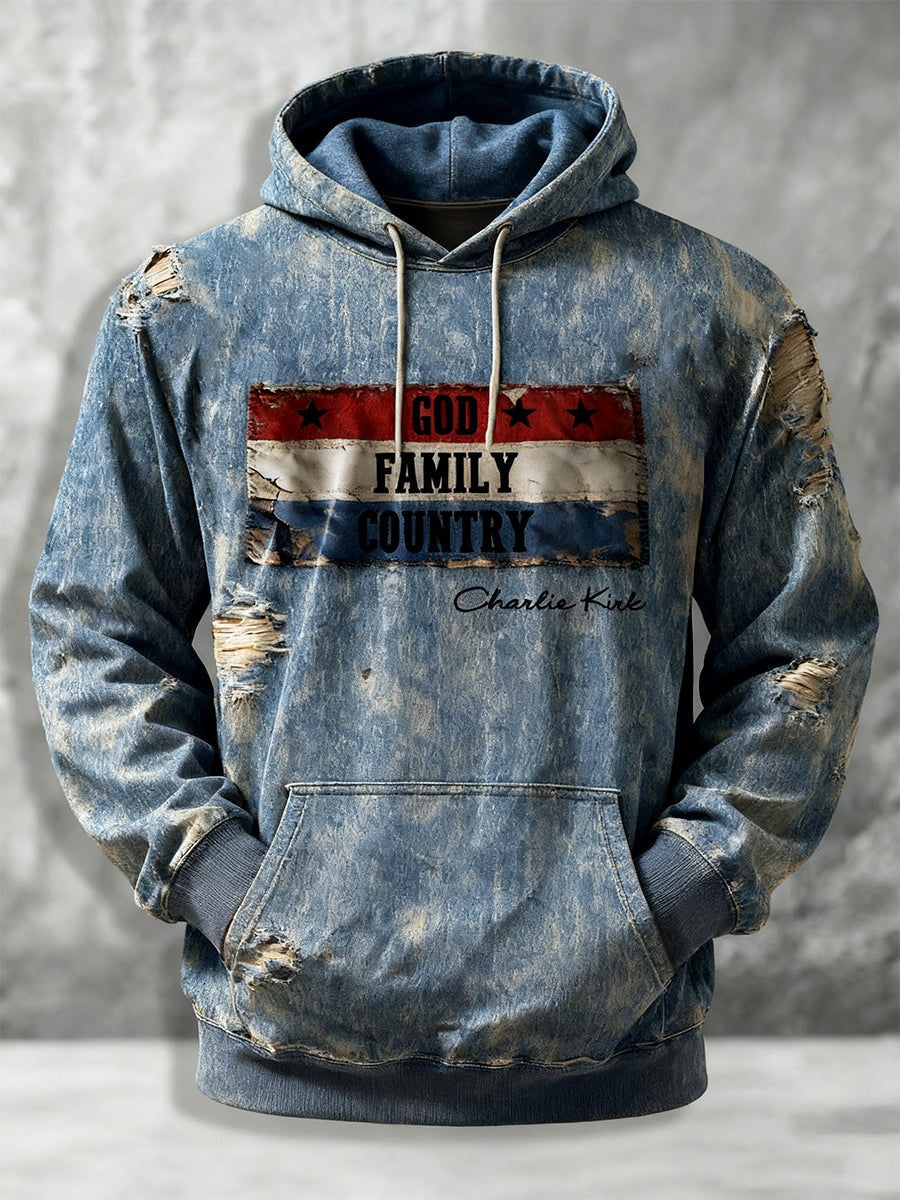 RIP Charlie Kirk Memorial Merch Hoodie Vintage 3D Print God Family Country Unique Apparel - Lilybirchmarket
