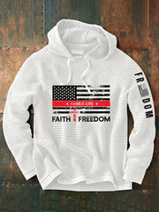 RIP Charlie Kirk Memorial Merch Waffle Hoodie Faith Freedom American Flag Clothes - Lilybirchmarket