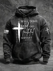 RIP Charlie Kirk Memorial Merch Washed Hoodie Men's Well Done Good And Faithful Servant - Lilybirchmarket
