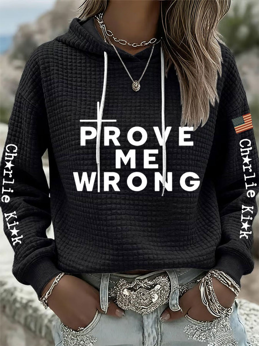 RIP Charlie Kirk Prove Me Wrong Waffle Hoodie Rest In Peace Charlie Kirk Merchandise - Lilybirchmarket