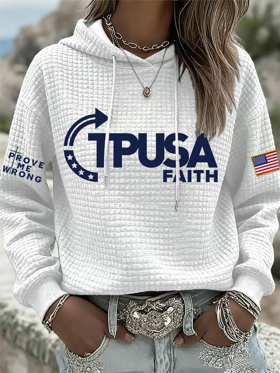 RIP Charlie Kirk Waffle Hoodie TPUSA Faith Prove Me Wrong TPUSA Merch Apparel Store Gifts - Lilybirchmarket