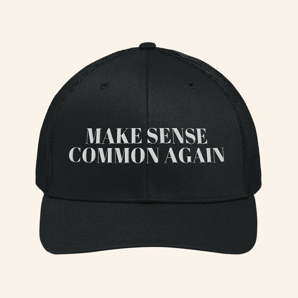 Ripped Redneck Merch Make Sense Common Again Trucker Hat Embroidered Dad Christmas Gifts - Lilybirchmarket