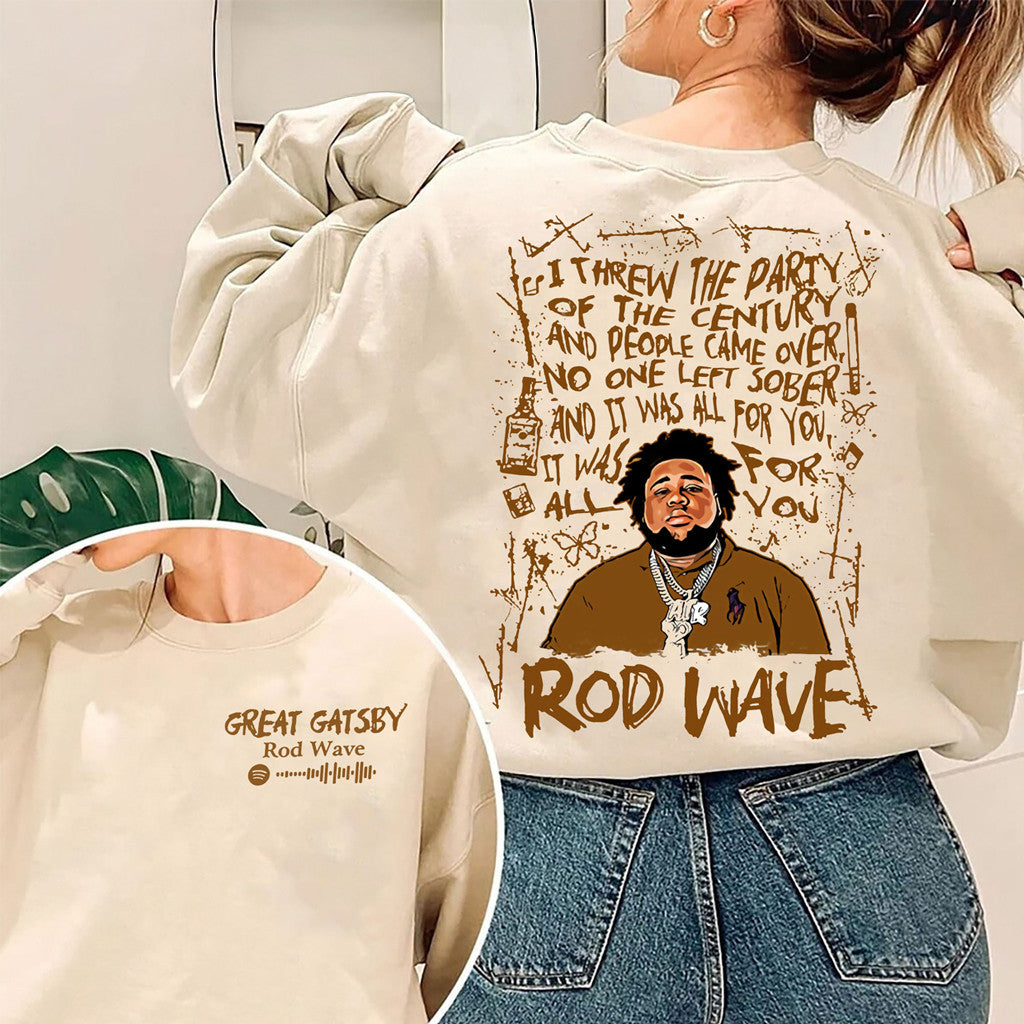 Rod Wave Great Gatsby Lyrics Rapper Sweatshirt Rod Wave Merch Gift Ideas For Rapper Fan - Lilybirchmarket