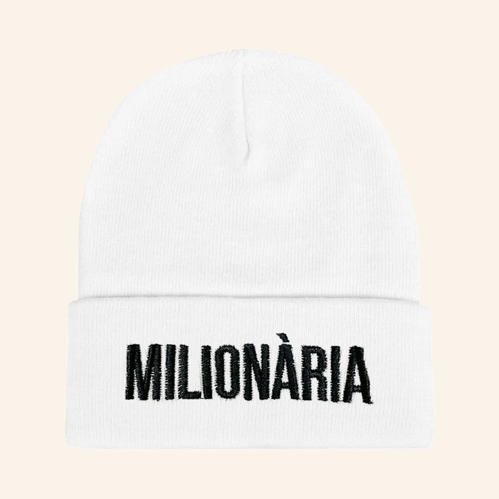 Rosalia Merch Milionaria Beanie Embroidered Gifts Ideas For Sisters - Lilybirchmarket