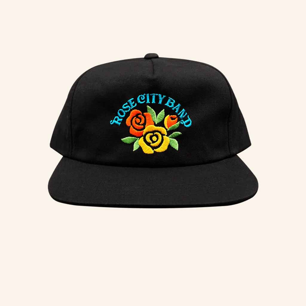 Rose City Band Merch Roses Embroidered Snapback Hat Unique Gifts For Music Lovers - Lilybirchmarket