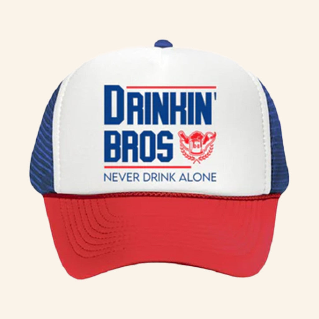 Ross's Drinkin' Bros Trucker Hat Never Drink Alone Cap Gifts For Husband - Lilybirchmarket