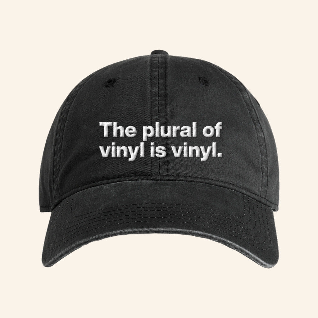 Rough Trade Merch Rough Trade Slogan Series The Plural Of Vinyl Is Vinyl Hat Dad Gifts - Lilybirchmarket