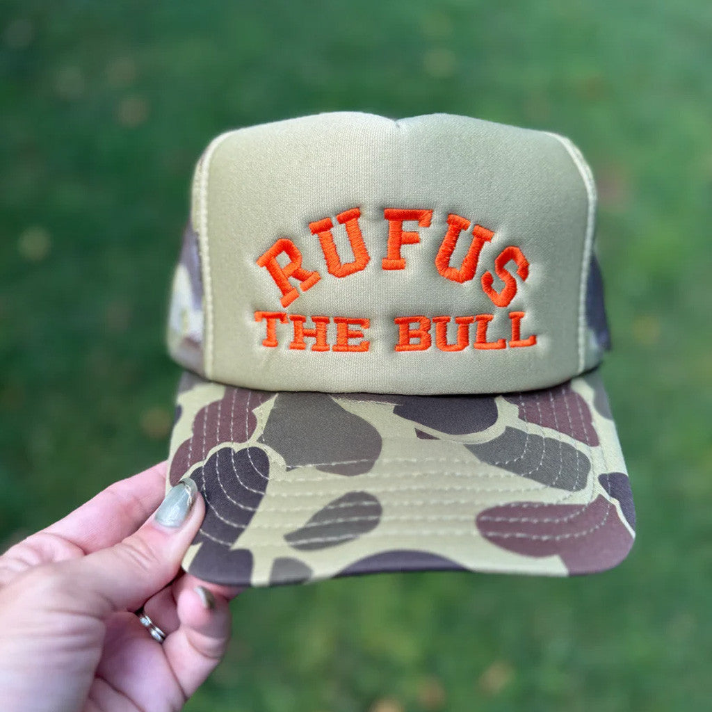 Rufus The Bull Merch Rufus The Bull Camo Embroidered Hat Gifts Ideas For Friend - Lilybirchmarket