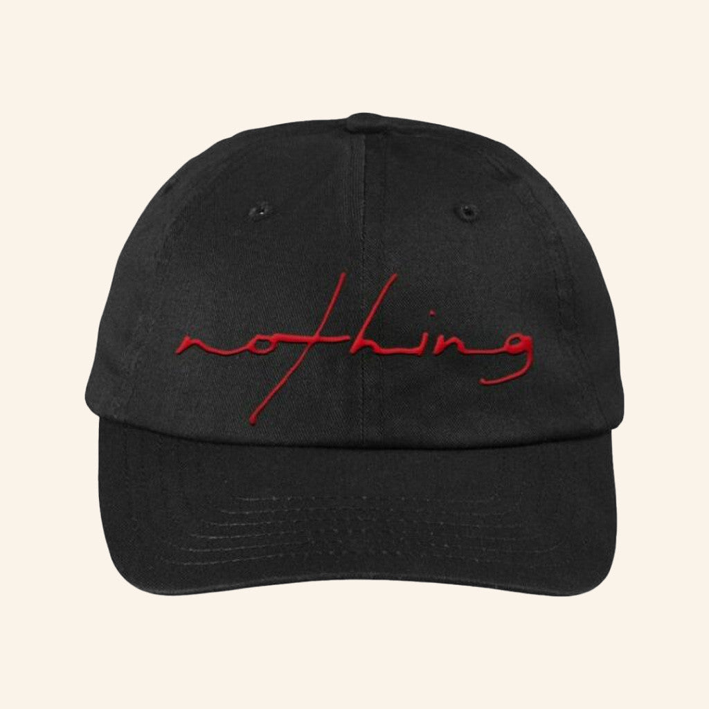 Run For Cover Records Merch Nothing Script Hat Embroidered Christmas Gift Ideas For Him - Lilybirchmarket