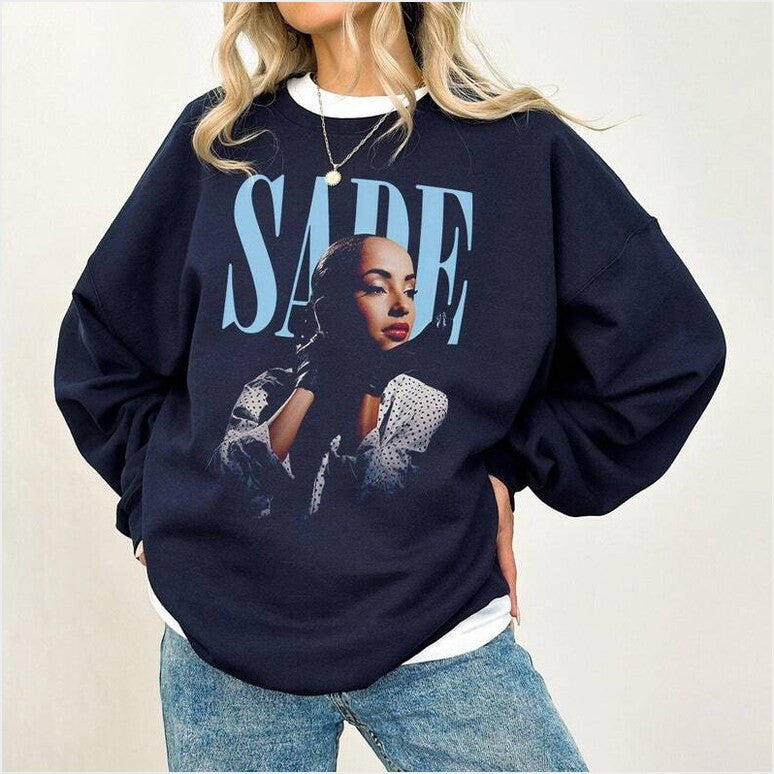 Sade Sweatshirt Sade Tour Shirt Retro Sade Love Deluxe Graphic Tee Sade Adu T-Shirt Gift For Men Gifts For Besties - Lilybirchmarket