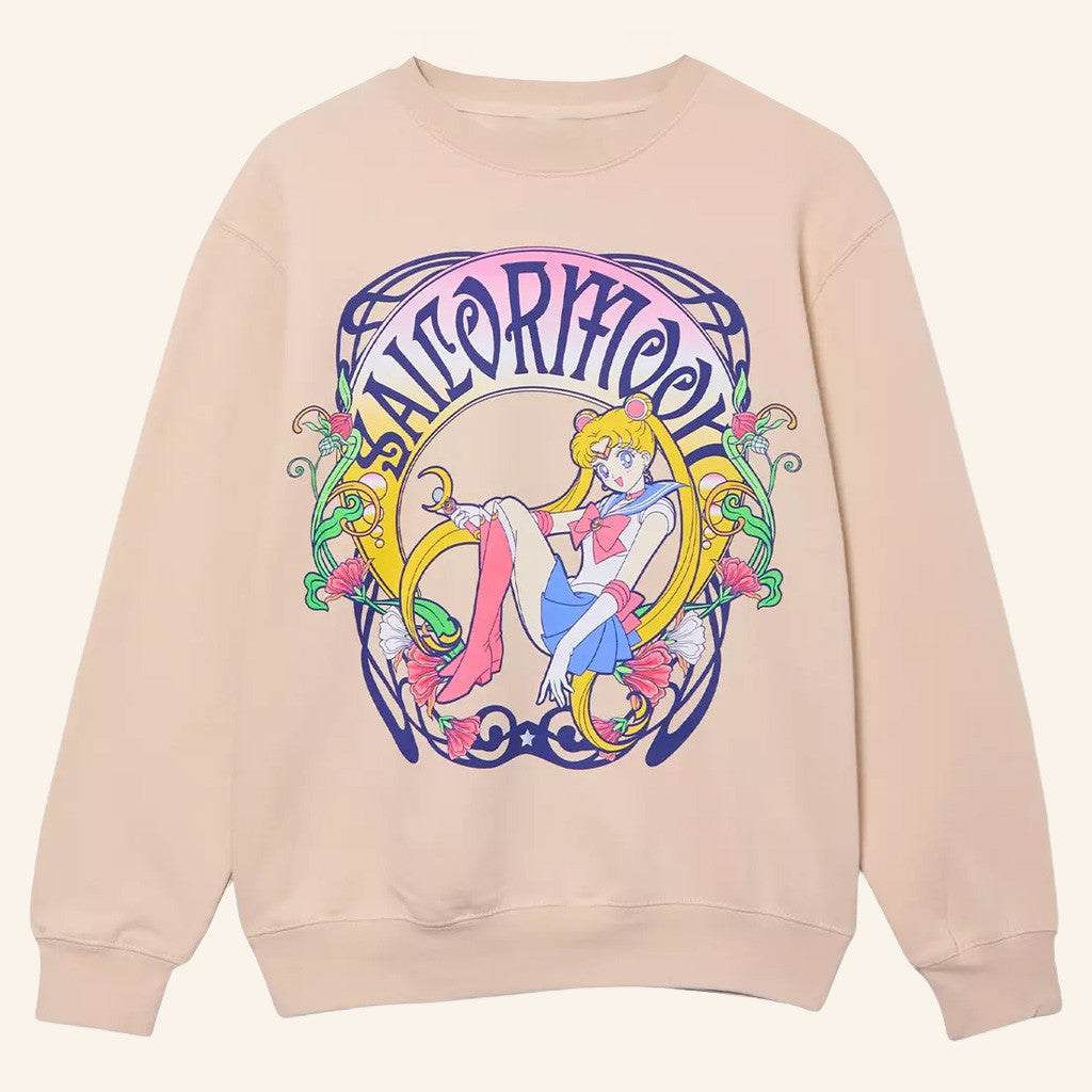 Sailor Moon Merch Sailor Moon Floral Portrait Sweatshirt Gifts For Anime Lovers - Lilybirchmarket