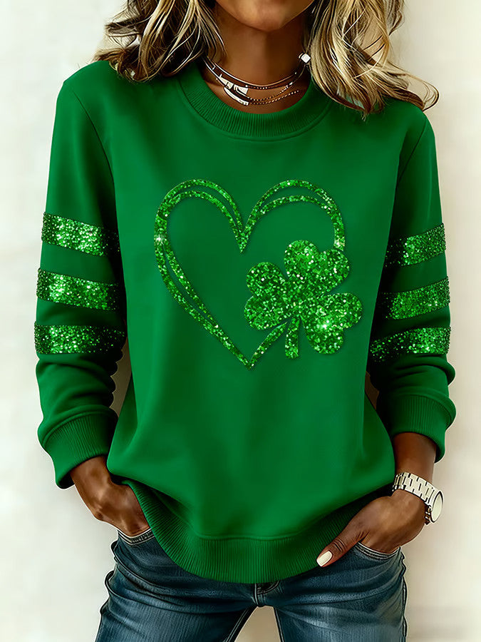  Saint Patrick's Day Clover Sweatshirt Irish Pride St Patrick's Apparel St Pattys Day Gift Ideas - TradiViet