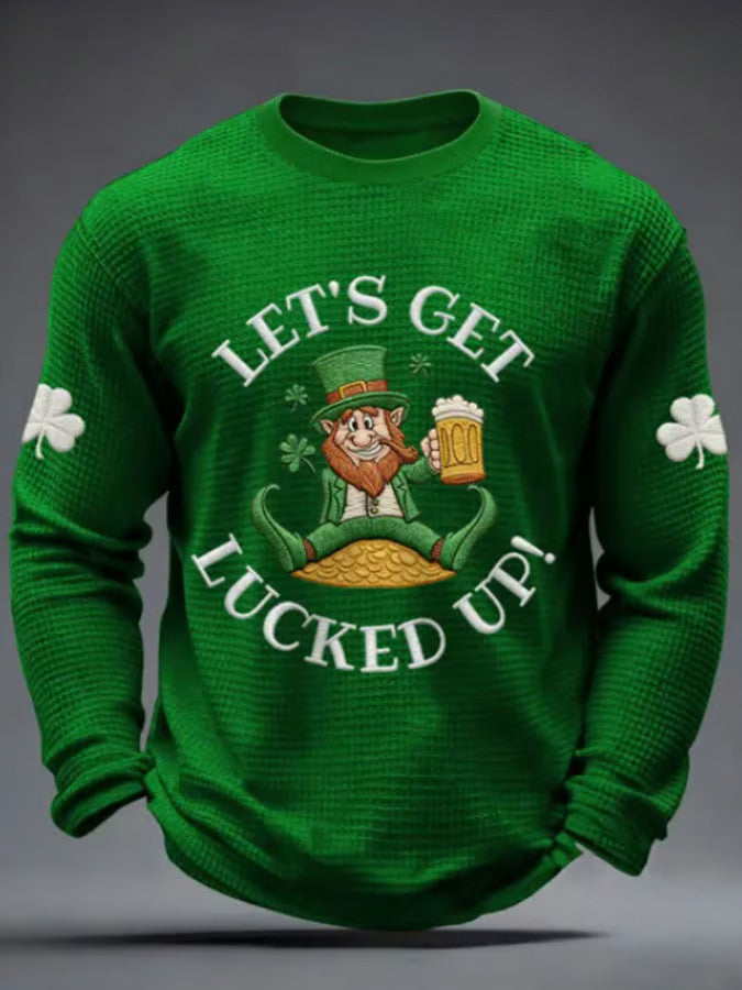  Saint Patrick's Day Let's Get Lucked Up Long Sleeve Shirt Green Holiday Gift Ideas - TradiViet