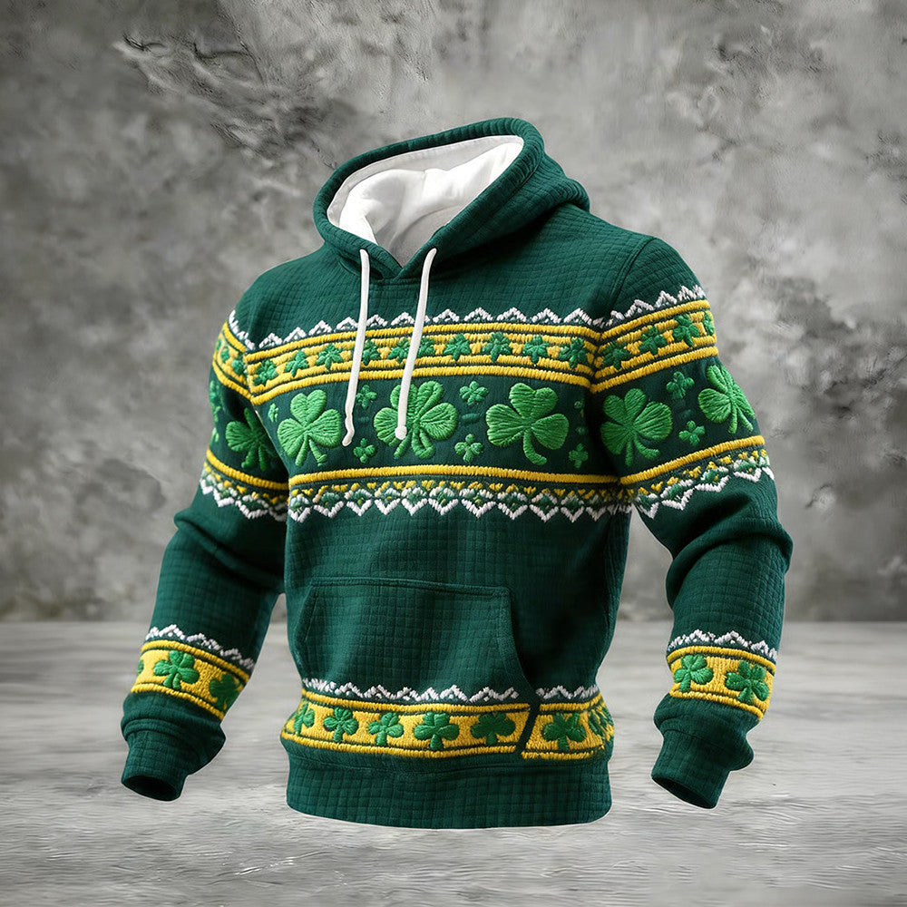 Saint Patrick's Day Shamrock Hoodie St Patrick's Day Hooded Sweatshirt Good Gift For Him - Lilybirchmarket