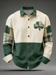  Saint Patrick's Day Shamrock Long Sleeve Button Up Shirt St Patricks Day Clothes Men Irish Gifts - TradiViet