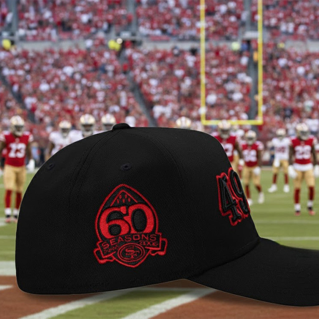 San Francisco Football 60 Seasons Hat San Francisco Football Merch Gifts For Football Lovers - Lilybirchmarket