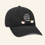 Sanrio Merch Embroidered Anti Social Social Club X Hello Kitty Hat Gifts For Girlfriend - Lilybirchmarket