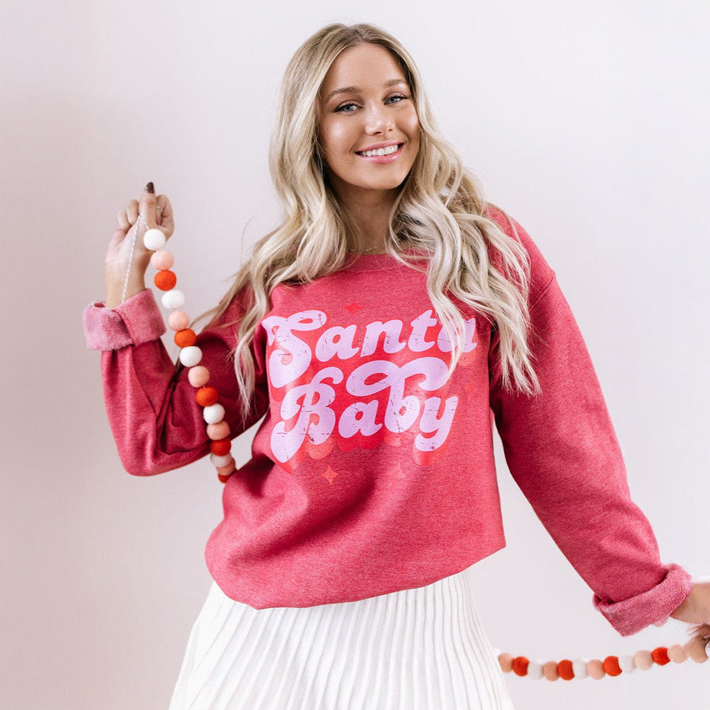 Santa Baby Sweatshirt Merry Xmas Clothing Cute Gifts For Wife - Lilybirchmarket