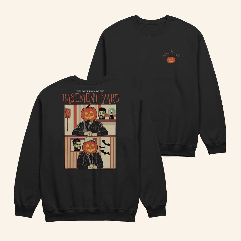 Santagato Studios Merch The Basement Yard Pumpkin Heads Sweatshirt Halloween Gifts Ideas - Lilybirchmarket