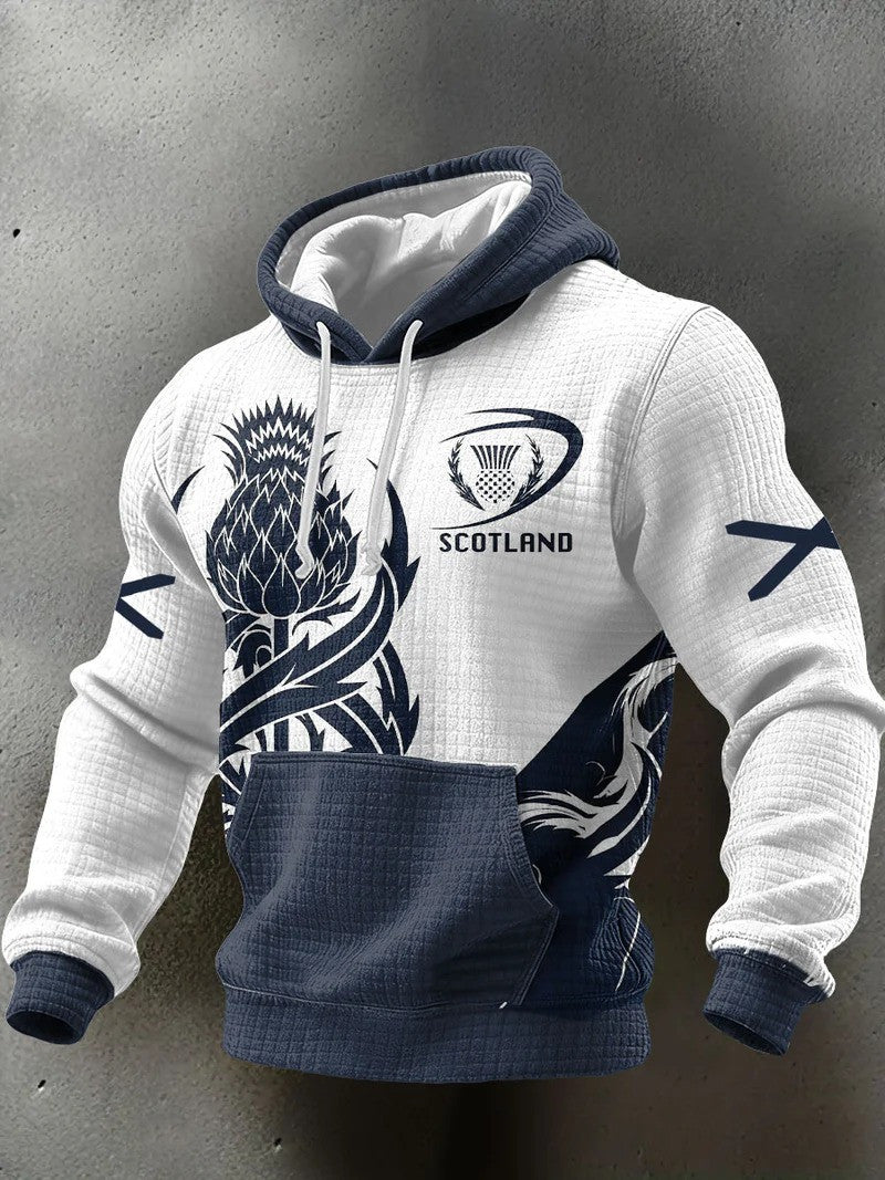 Scotland Rugby Hoodie Thistle Lion Rampant Fan Gear Match Day Clothing Gift For Rugby Supporters - Lilybirchmarket